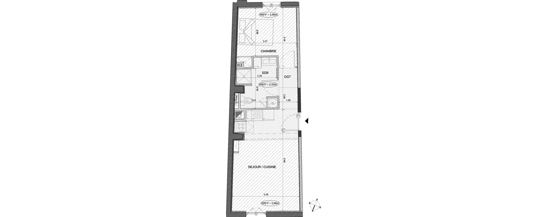 Appartement T2 de 35,00 m2 &agrave; Menton Centre