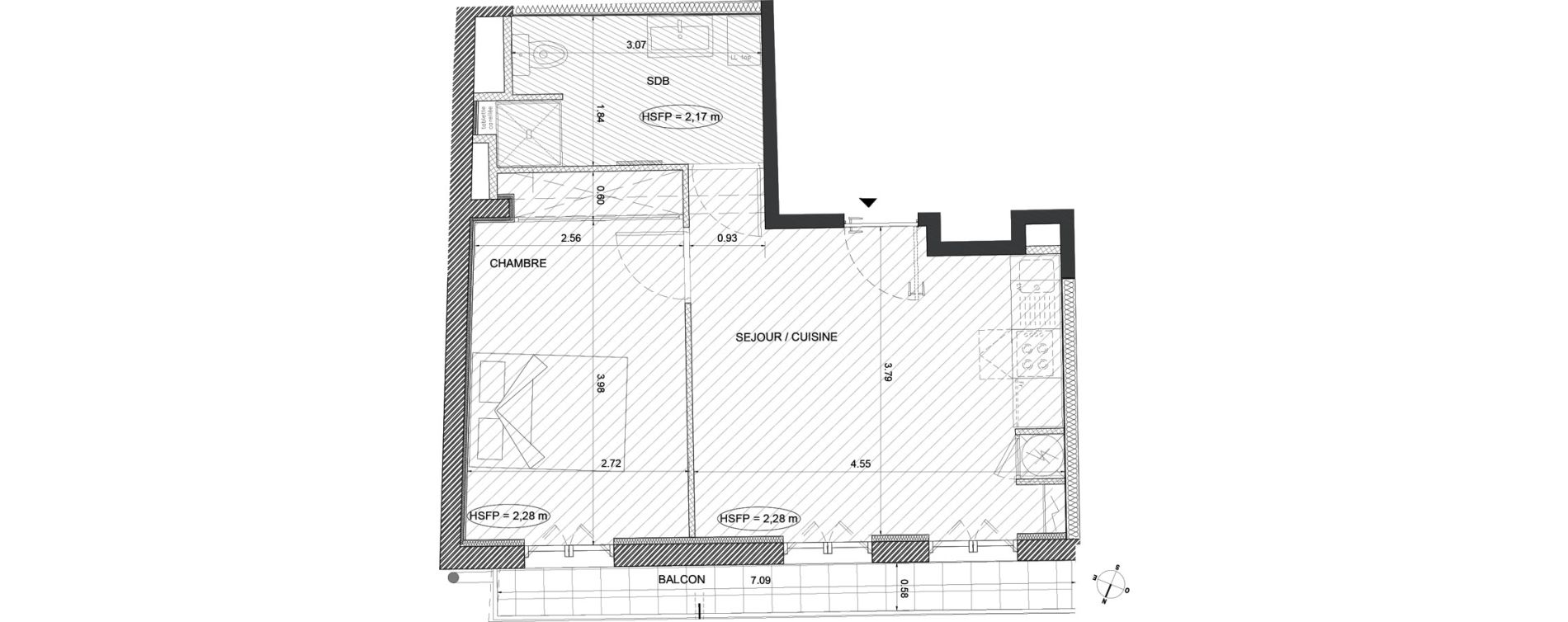 Appartement T2 de 35,00 m2 &agrave; Menton Centre