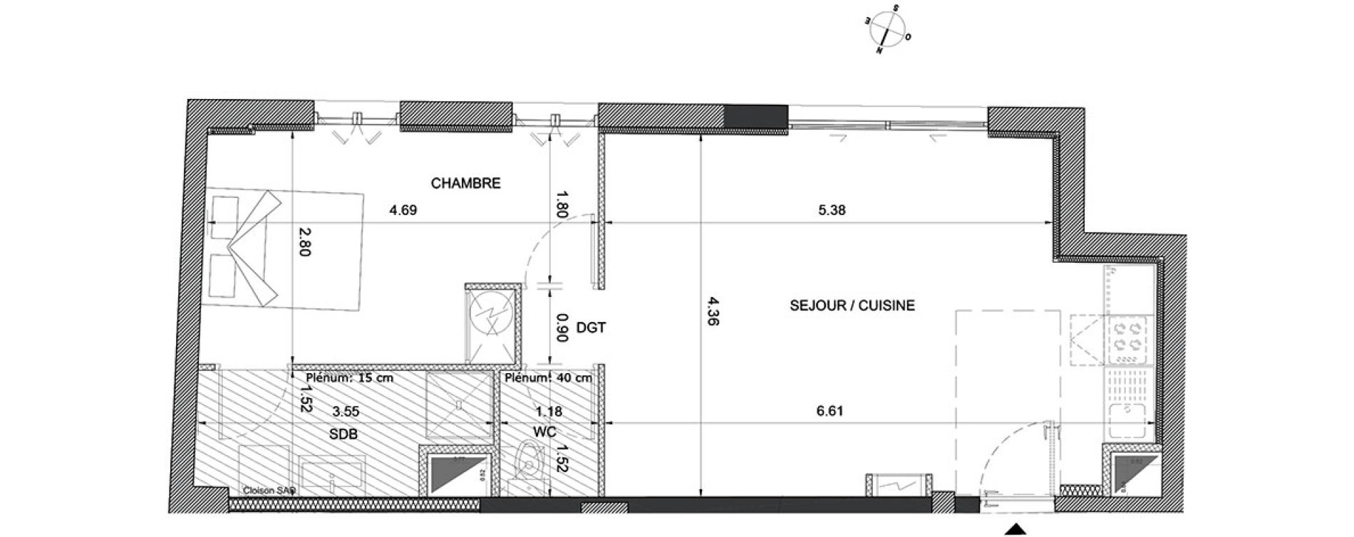 Appartement T2 de 46,20 m2 &agrave; Menton Centre