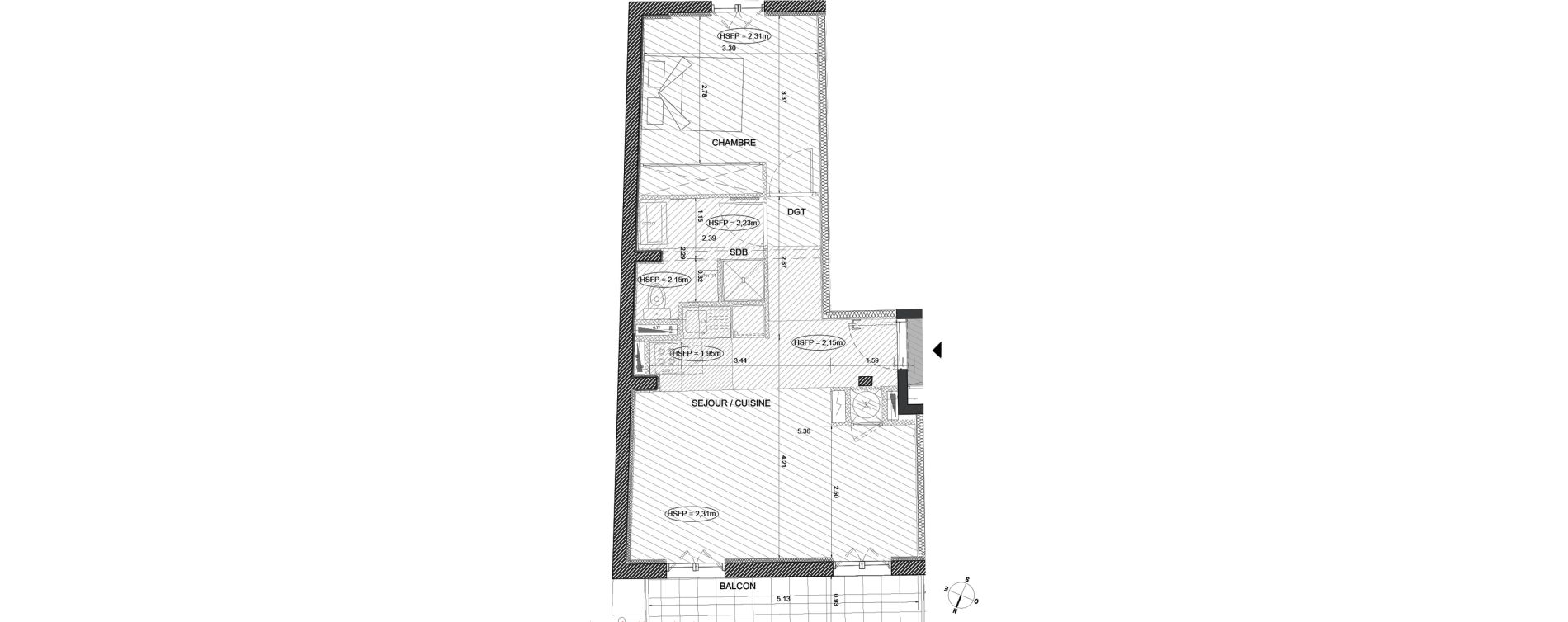 Appartement T2 de 41,60 m2 à Menton Centre