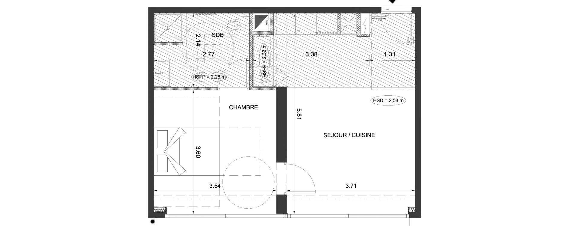 Appartement T2 de 41,70 m2 &agrave; Menton Centre