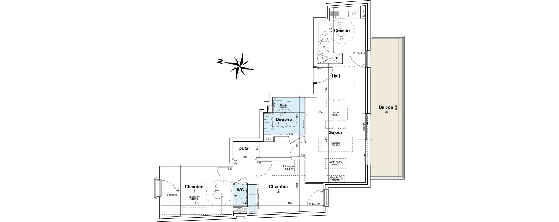 Appartement T3 de 66,70 m2 &agrave; Menton H&ocirc;tel de ville