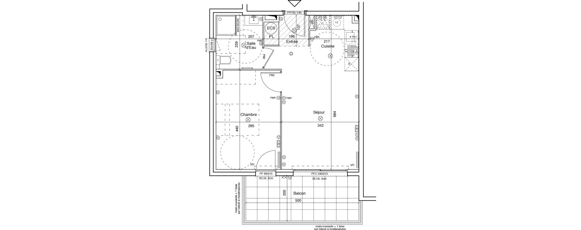 Appartement T2 de 41,80 m2 &agrave; Menton Ciappes - fossan