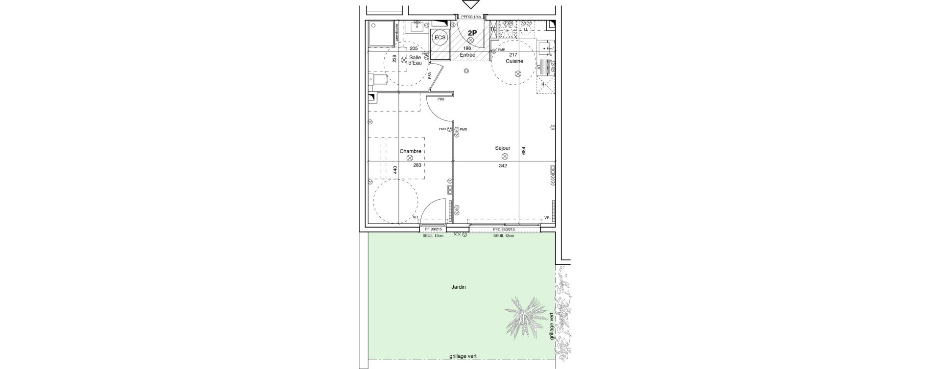 Appartement T2 de 41,70 m2 &agrave; Menton Ciappes - fossan