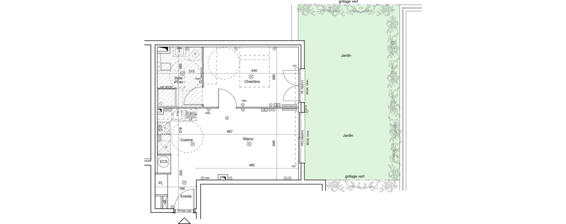 Appartement T2 de 42,90 m2 &agrave; Menton Ciappes - fossan