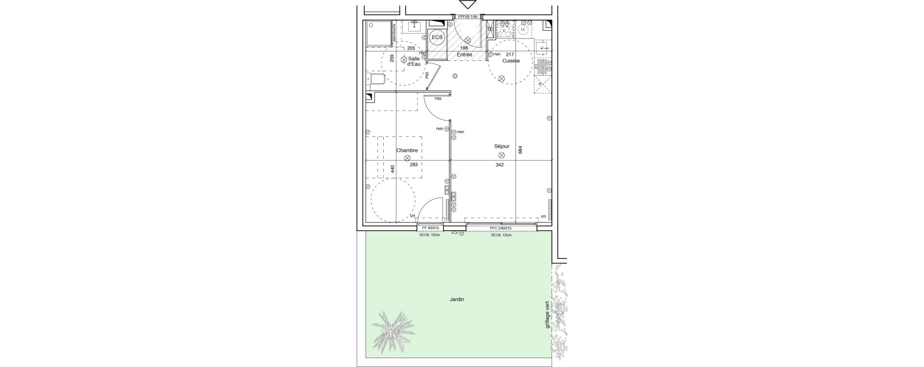 Appartement T2 de 41,70 m2 &agrave; Menton Ciappes - fossan