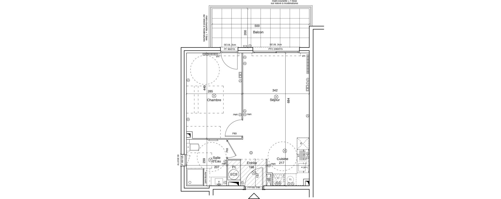 Appartement T2 de 41,80 m2 &agrave; Menton Ciappes - fossan