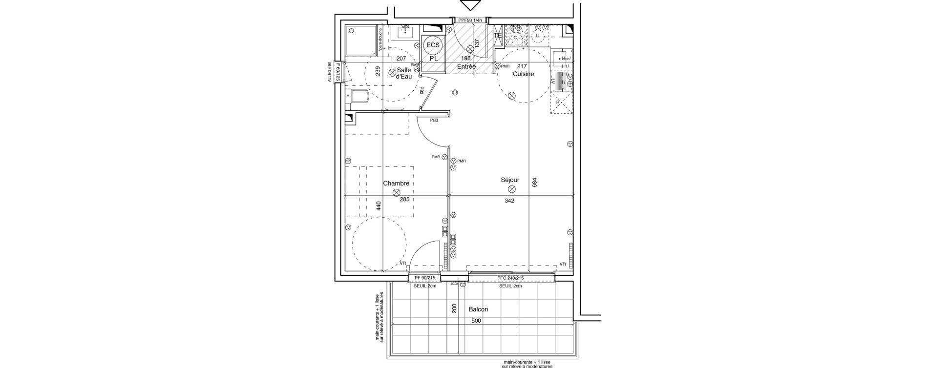 Appartement T2 de 41,80 m2 &agrave; Menton Ciappes - fossan