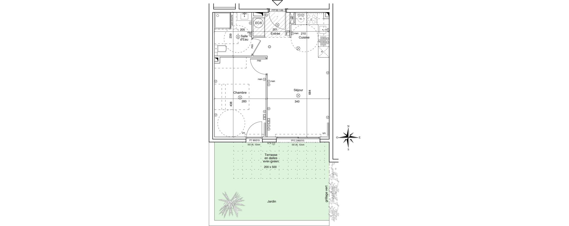 Appartement T2 de 41,70 m2 &agrave; Menton Ciappes - fossan