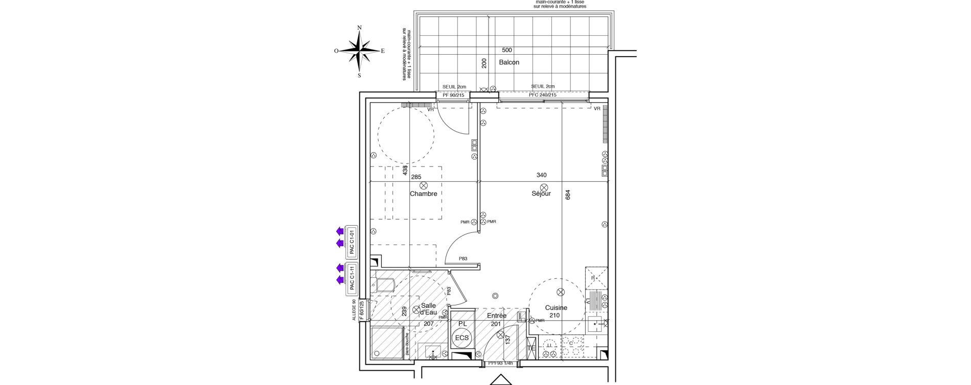 Appartement T2 de 41,80 m2 &agrave; Menton Ciappes - fossan