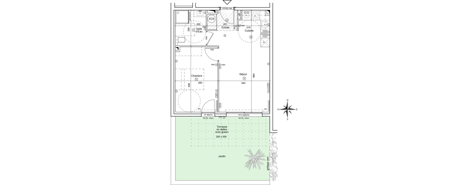 Appartement T2 de 41,70 m2 &agrave; Menton Ciappes - fossan