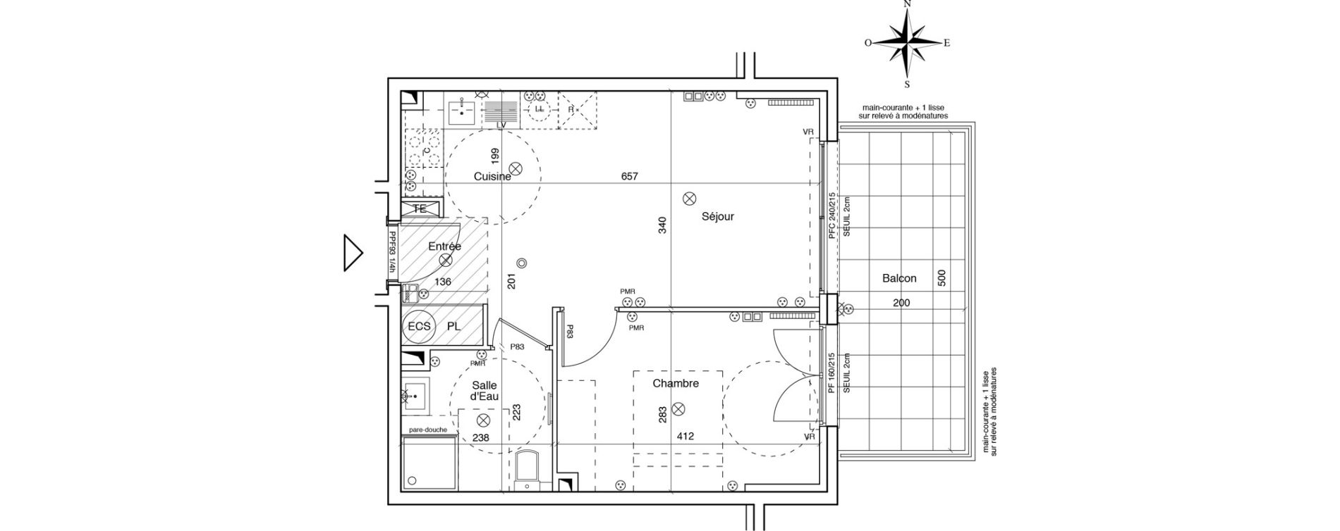 Appartement T2 de 39,90 m2 &agrave; Menton Ciappes - fossan