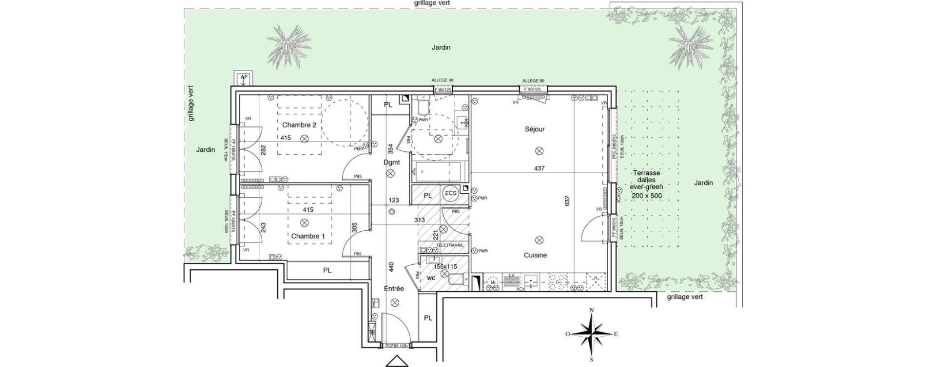 Appartement T3 de 73,00 m2 &agrave; Menton Ciappes - fossan