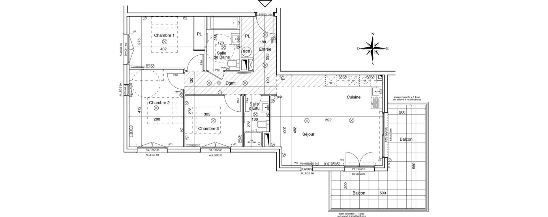Appartement T4 de 78,30 m2 &agrave; Menton Ciappes - fossan