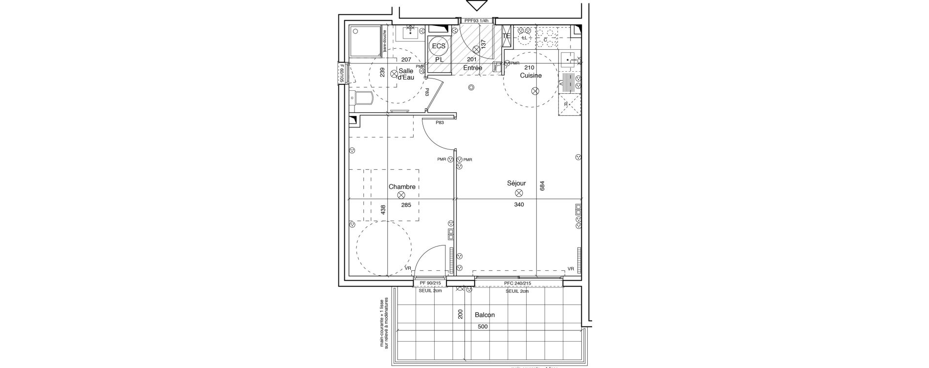 Appartement T2 de 41,80 m2 &agrave; Menton Ciappes - fossan