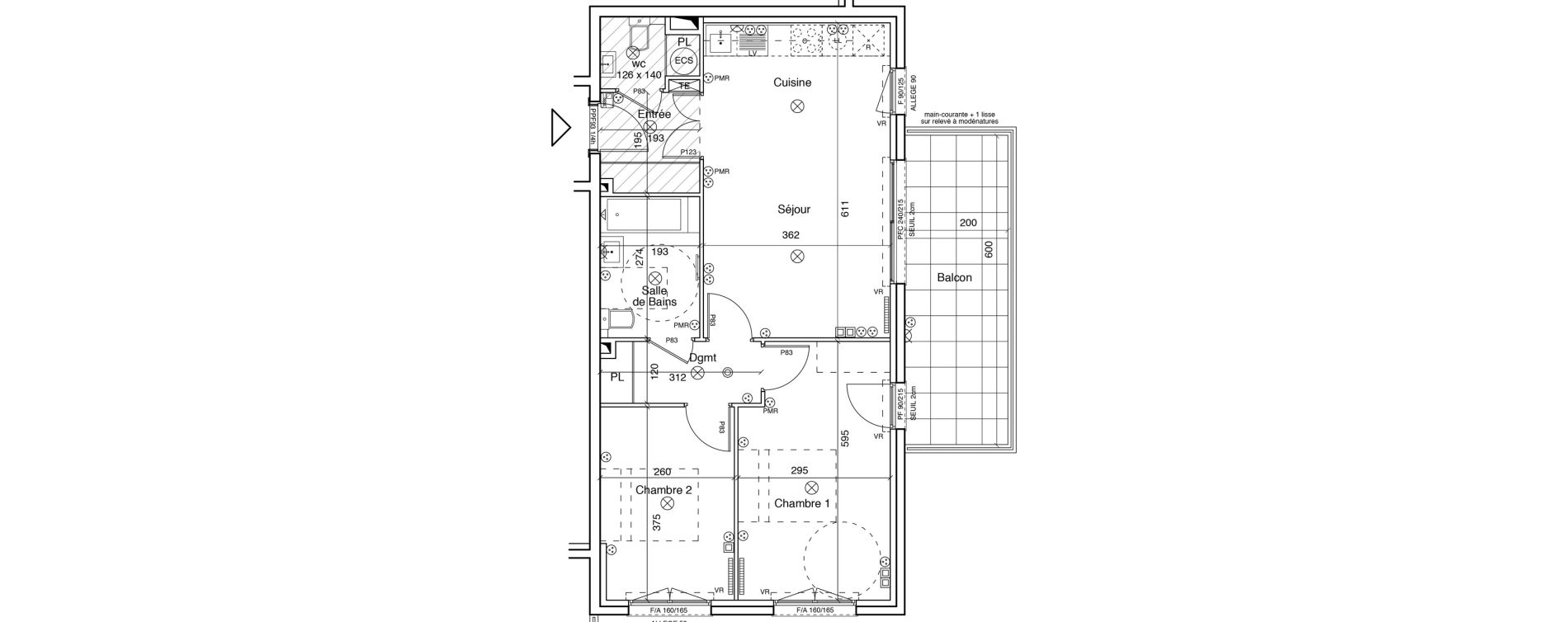 Appartement T3 de 60,60 m2 &agrave; Menton Ciappes - fossan