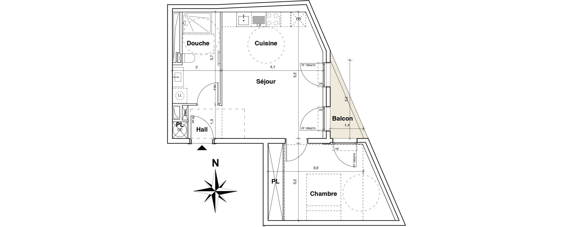Appartement T2 de 43,60 m2 &agrave; Menton Haut borrigo