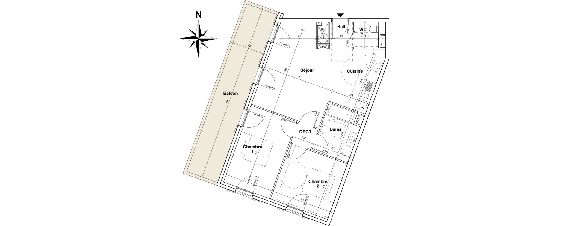 Appartement T3 de 61,40 m2 &agrave; Menton Haut borrigo