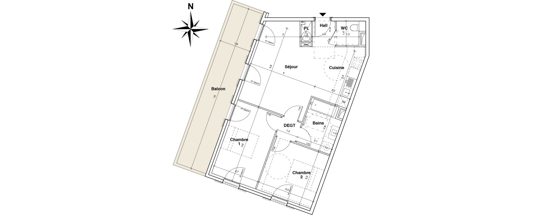 Appartement T3 de 61,40 m2 &agrave; Menton Haut borrigo