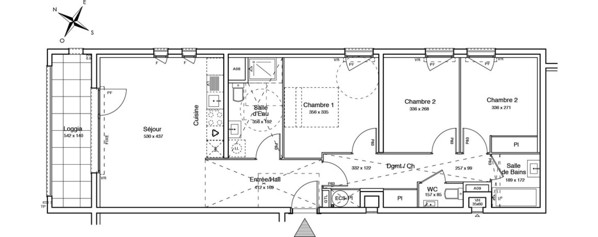 Appartement T4 de 77,40 m2 &agrave; Menton Riviera