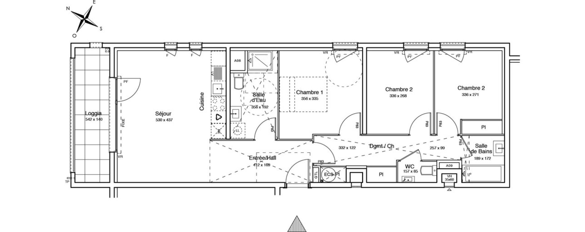 Appartement T4 de 77,40 m2 &agrave; Menton Riviera