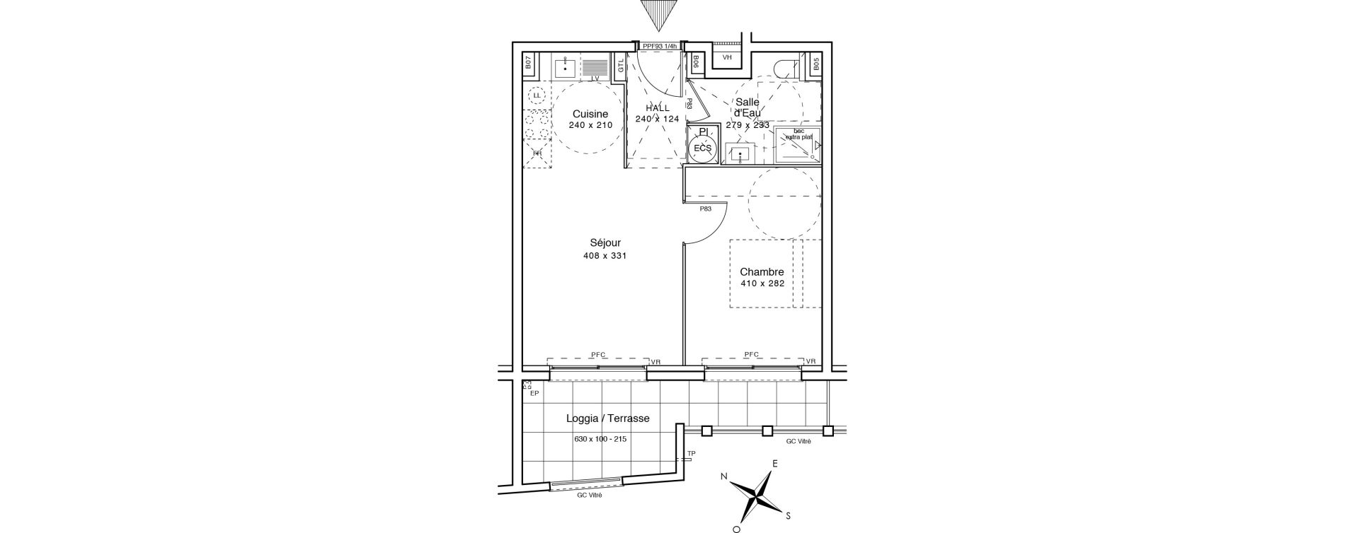 Appartement T2 de 37,90 m2 &agrave; Menton Centre
