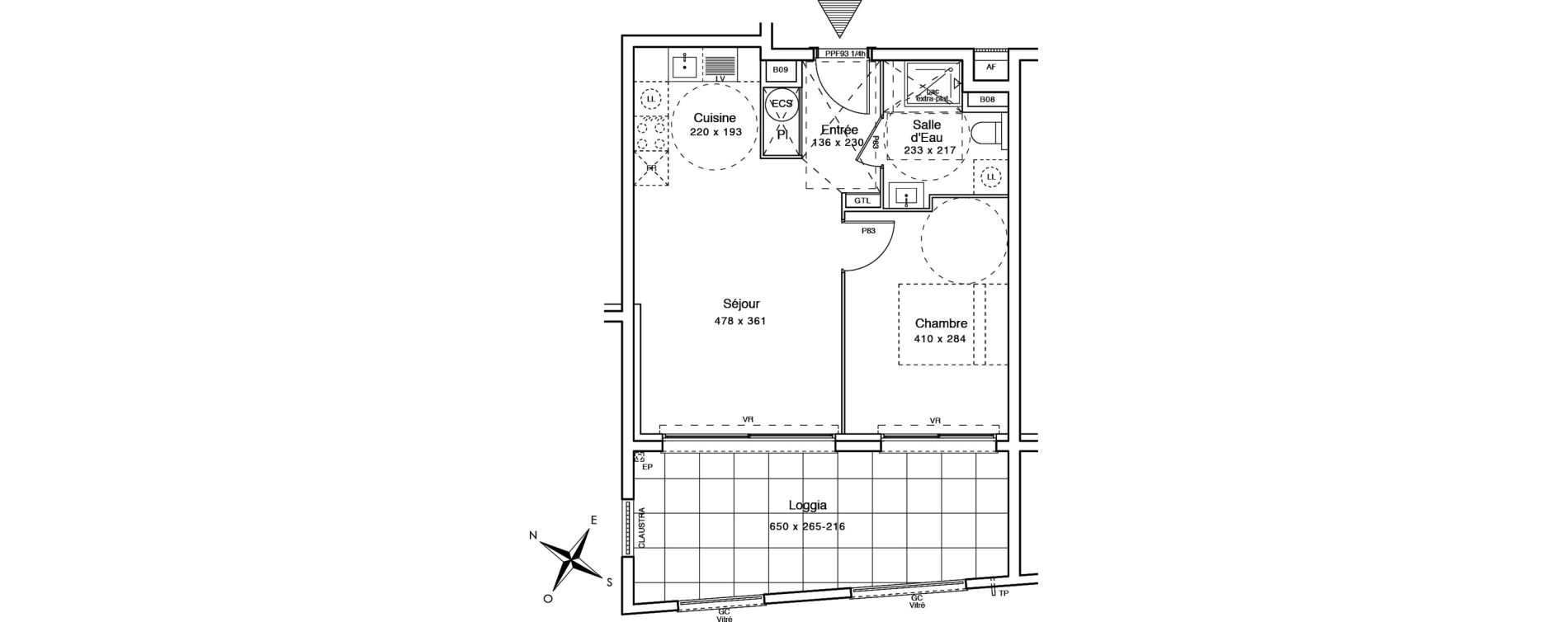 Appartement T2 de 40,40 m2 &agrave; Menton Centre