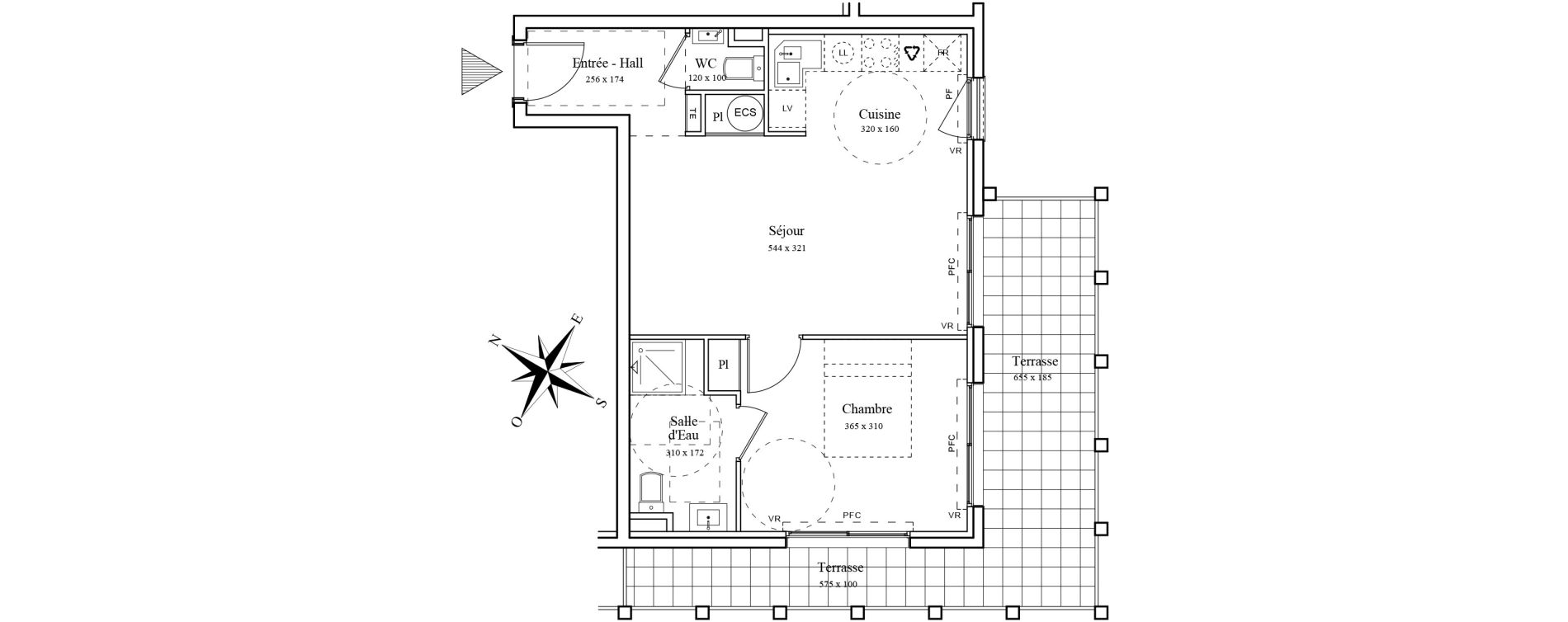 Appartement T2 de 44,50 m2 &agrave; Menton Centre