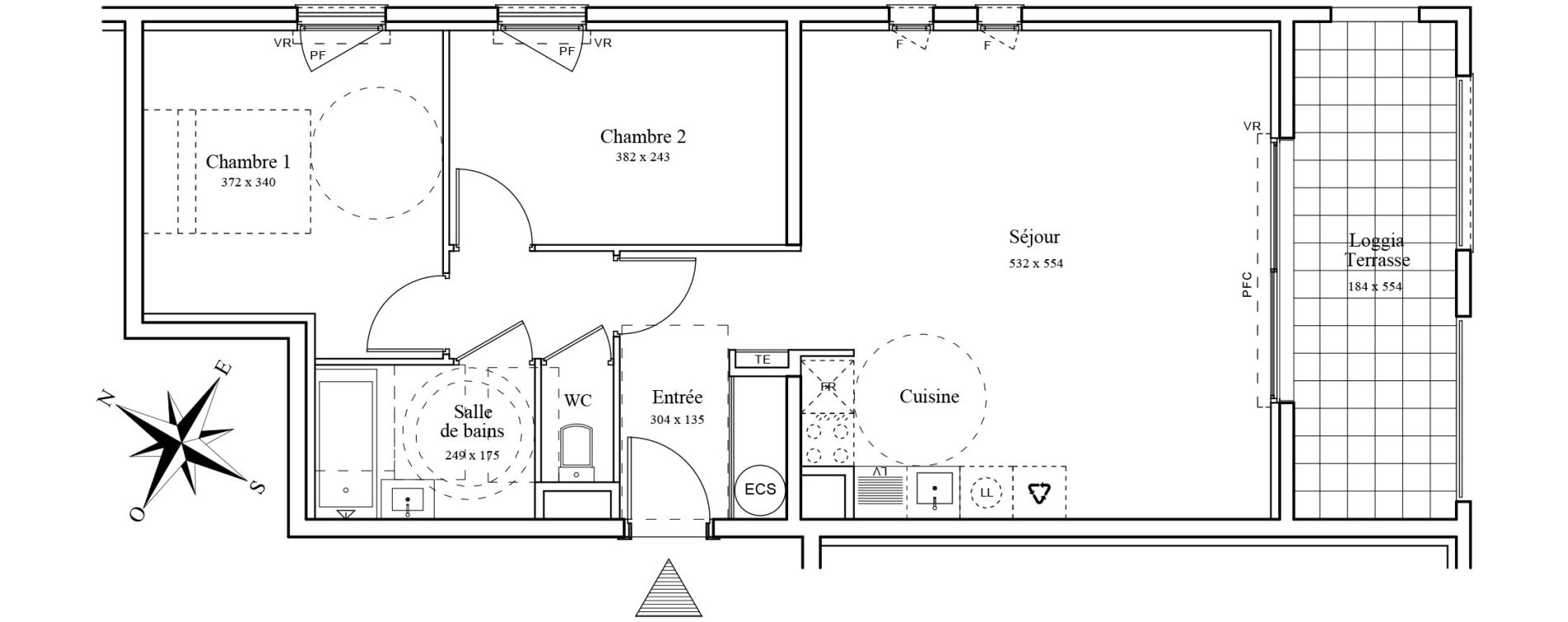 Appartement T3 de 63,30 m2 &agrave; Menton Centre