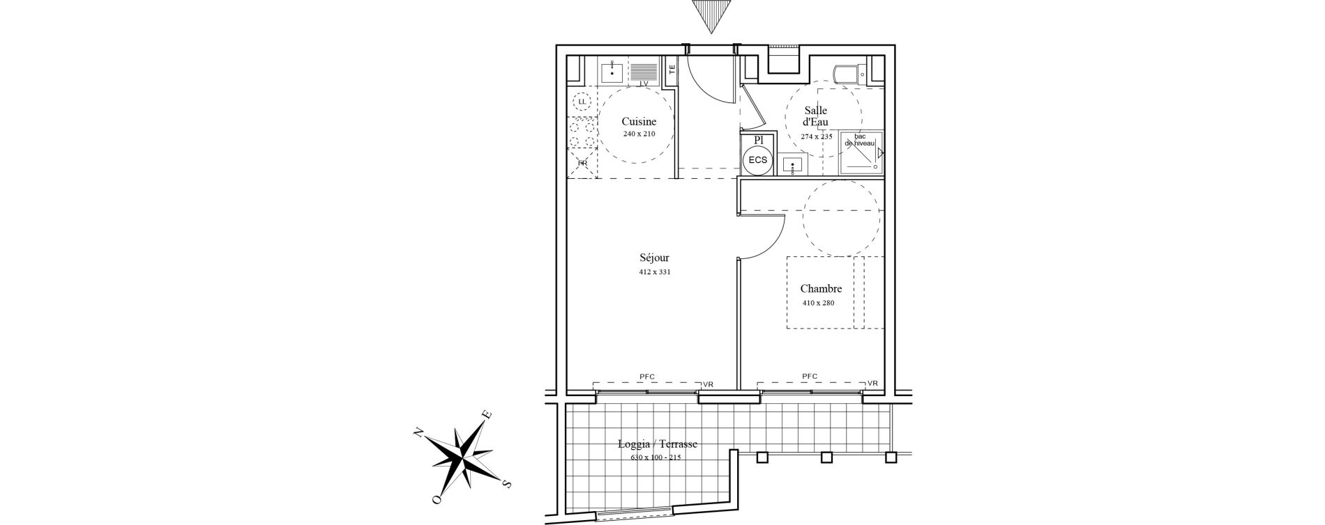 Appartement T2 de 38,00 m2 &agrave; Menton Centre