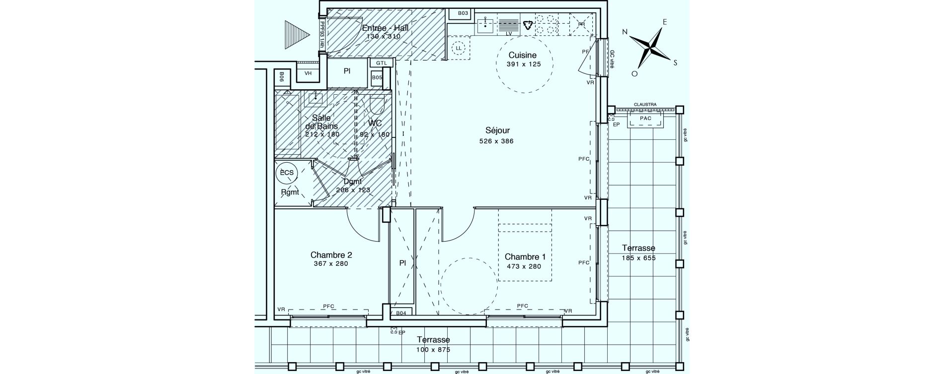 Appartement T3 de 62,30 m2 &agrave; Menton Centre