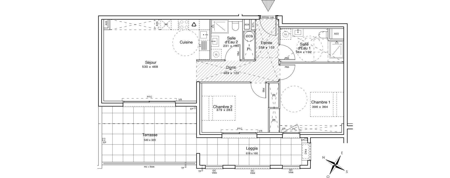 Appartement T3 de 73,20 m2 &agrave; Menton Centre
