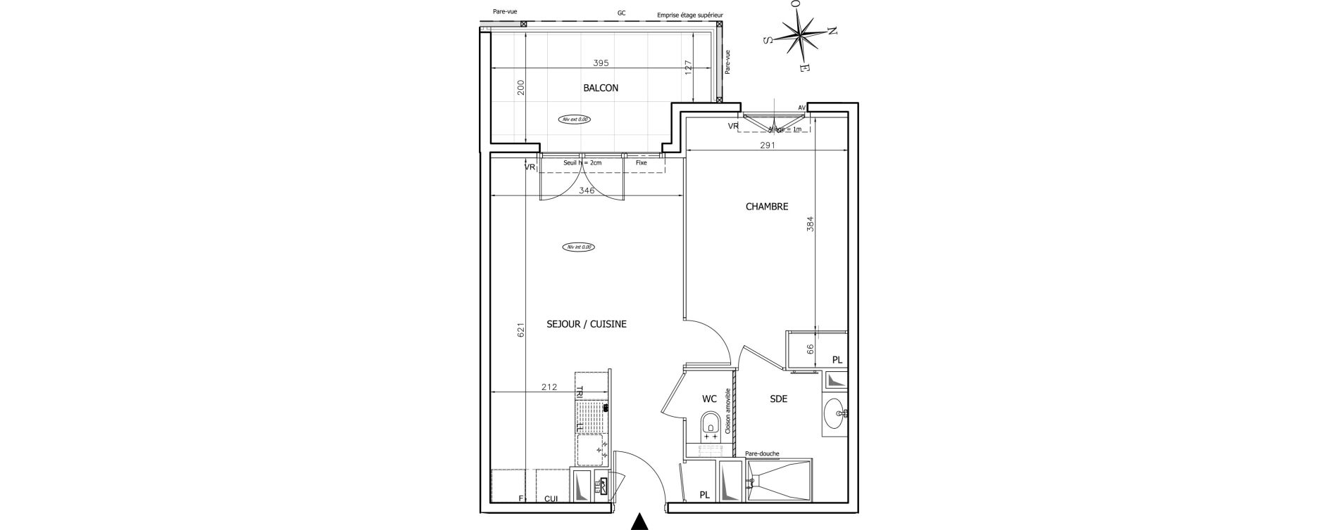 Appartement T2 de 40,24 m2 &agrave; Mougins Val-tournamy