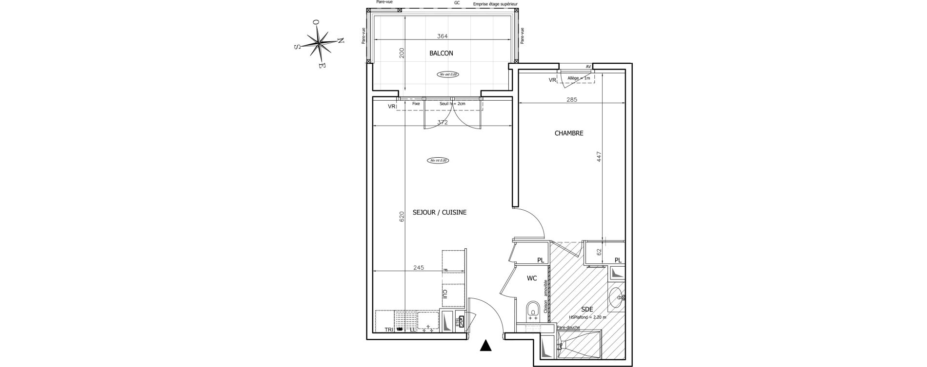 Appartement T2 de 43,19 m2 &agrave; Mougins Val-tournamy