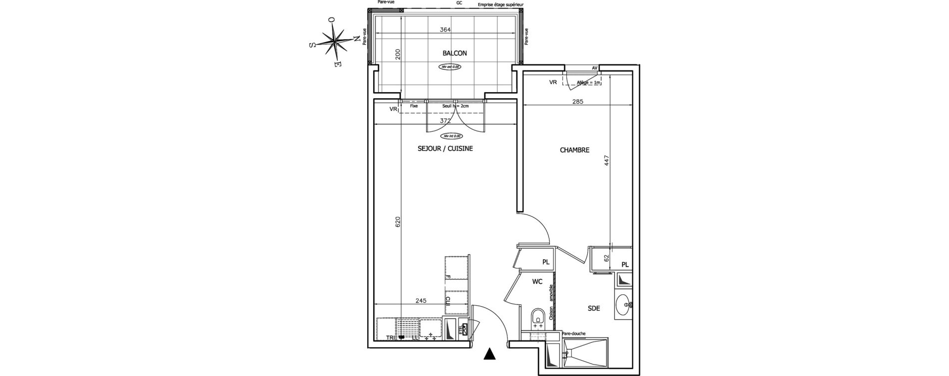 Appartement T2 de 43,19 m2 &agrave; Mougins Val-tournamy
