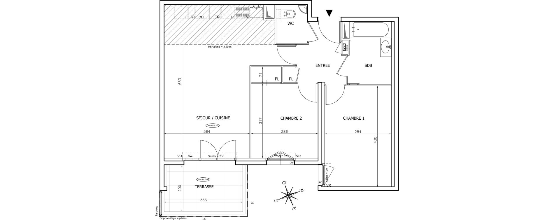 Appartement T3 de 61,41 m2 &agrave; Mougins Val-tournamy