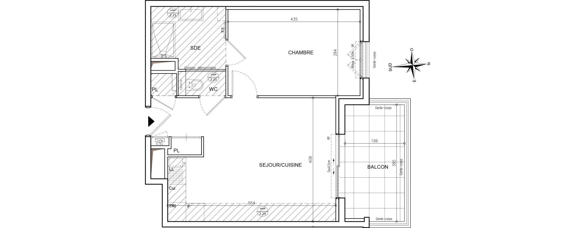 Appartement T2 de 42,15 m2 &agrave; Mougins Val-tournamy