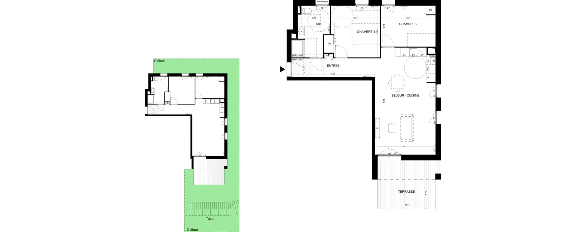 Appartement T3 de 67,25 m2 &agrave; Mougins Centre
