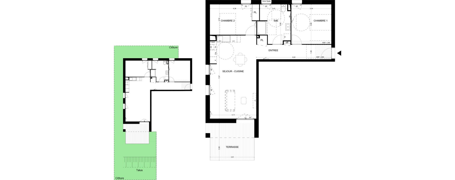 Appartement T3 de 72,75 m2 &agrave; Mougins Centre