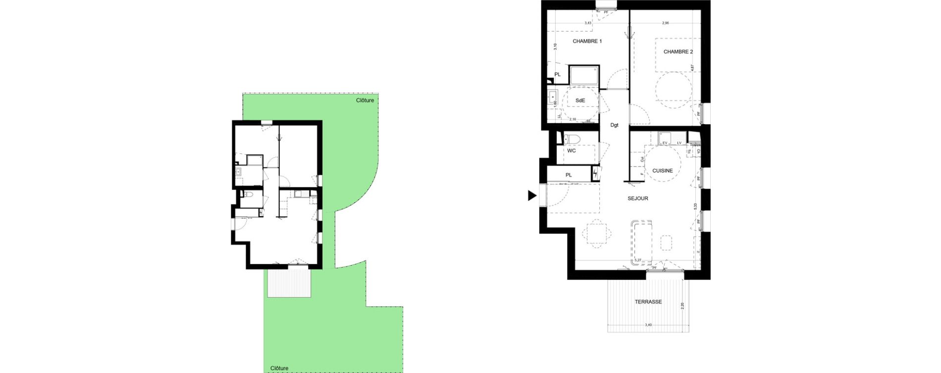 Appartement T3 de 65,15 m2 &agrave; Mougins Centre
