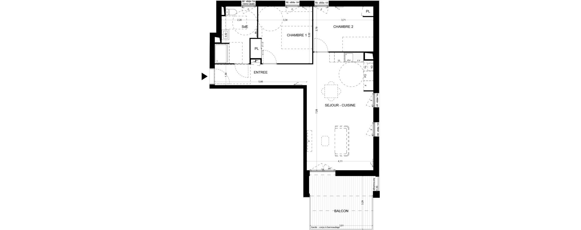 Appartement T3 de 67,25 m2 &agrave; Mougins Centre