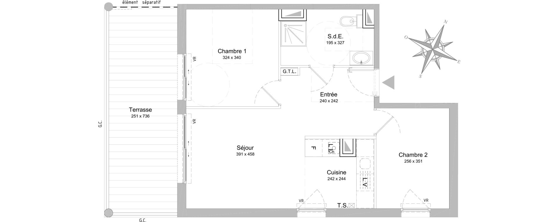 Appartement T3 de 52,95 m2 &agrave; Nice Cimiez