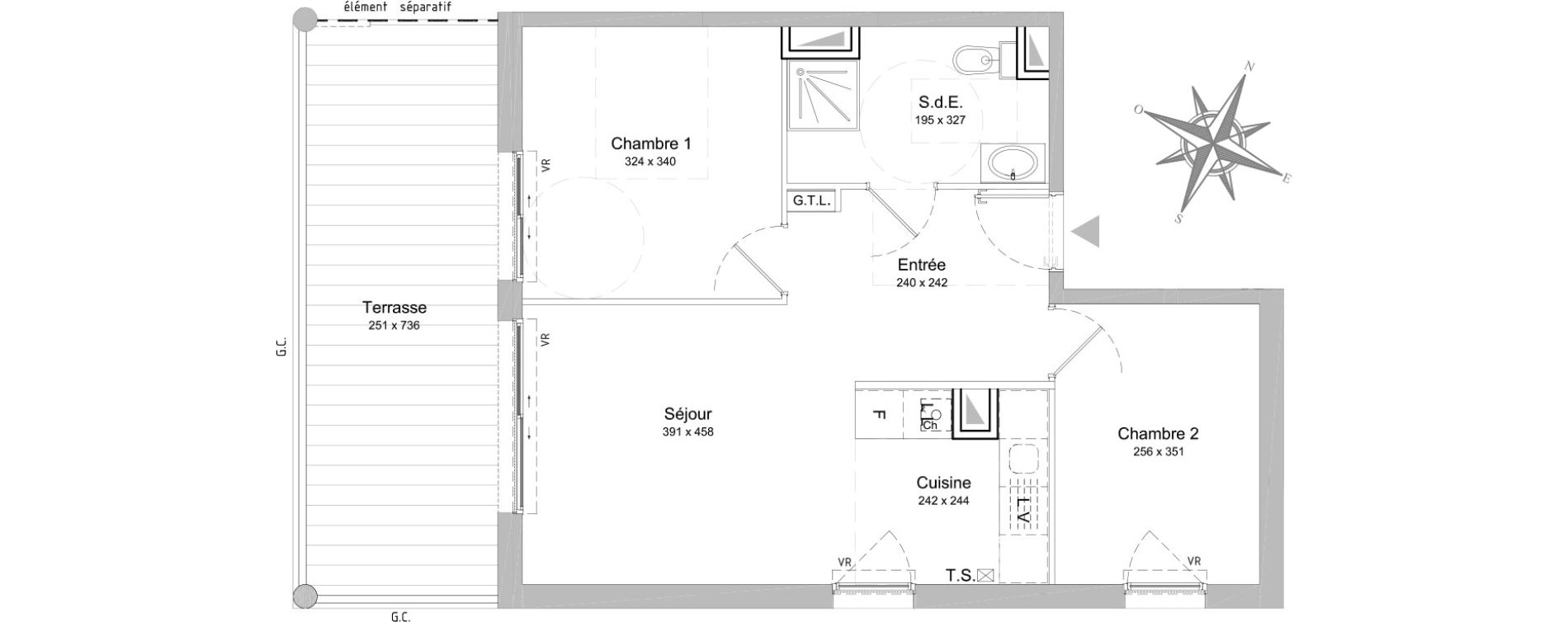 Appartement T3 de 52,95 m2 &agrave; Nice Cimiez