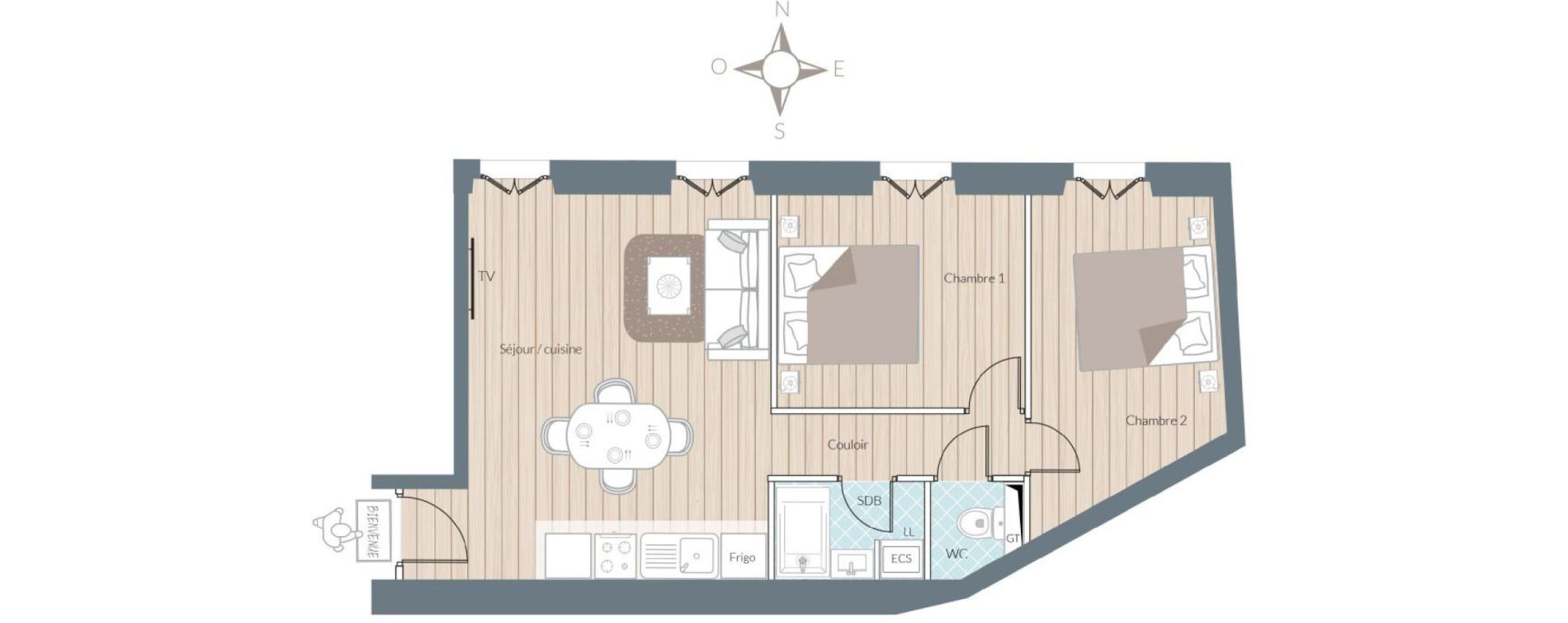Appartement T3 de 53,16 m2 &agrave; Nice Port