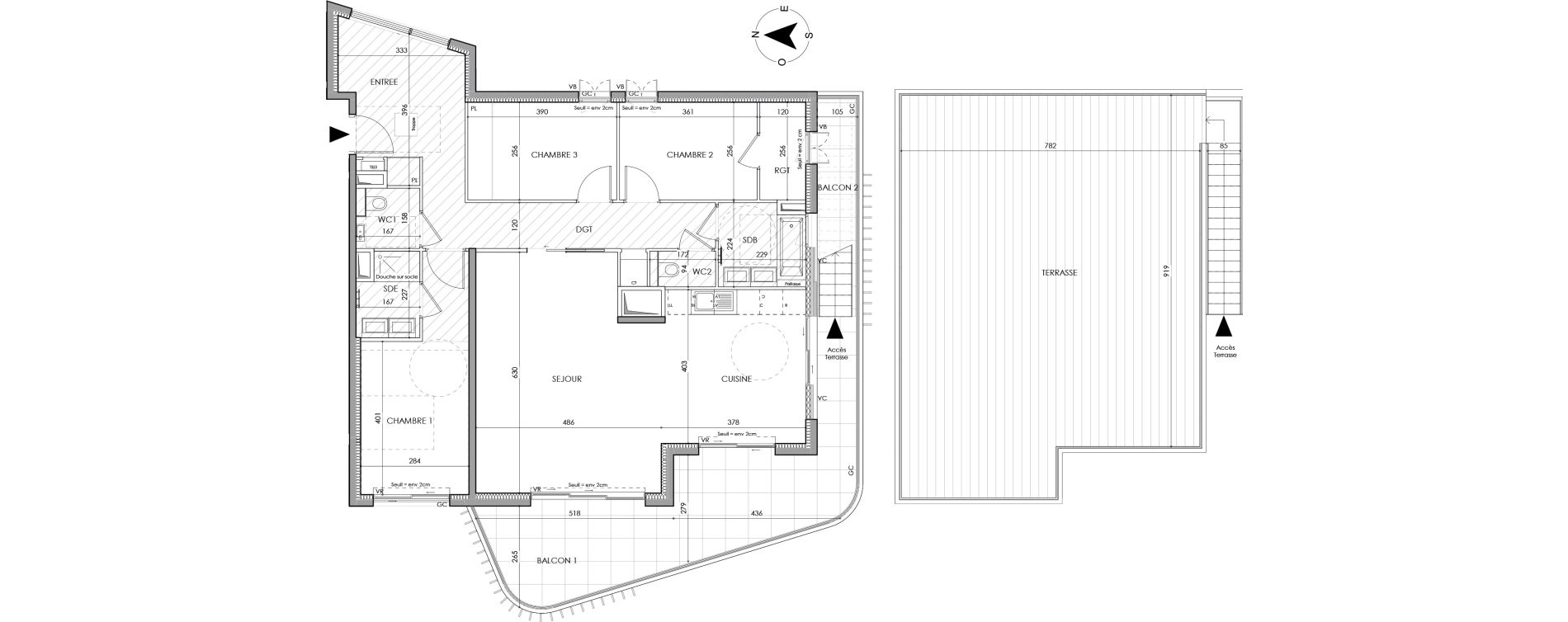 Appartement T4 de 113,21 m2 &agrave; Nice Fabron