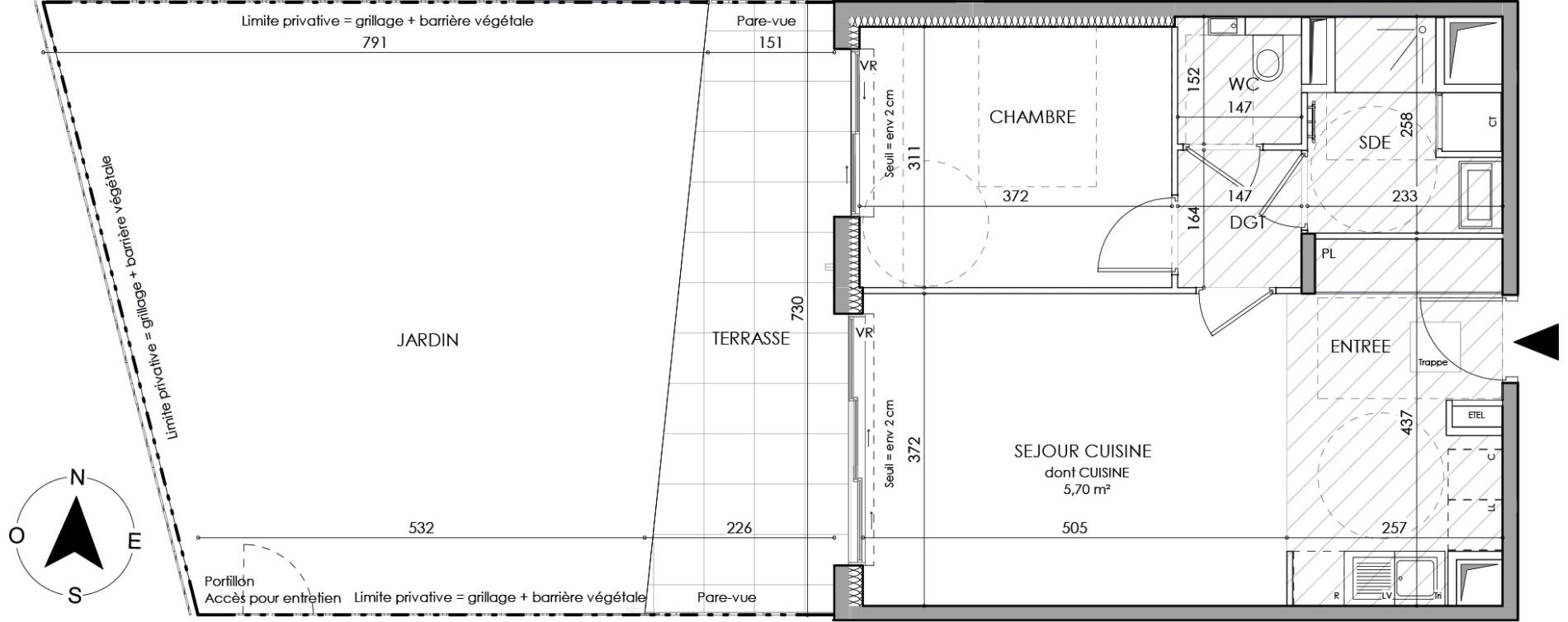 Appartement T2 de 49,00 m2 &agrave; Nice Fabron