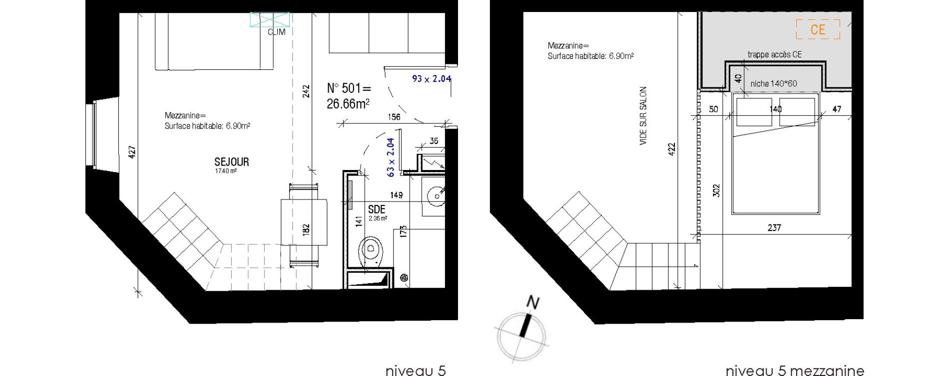 Appartement T2 de 26,66 m2 &agrave; Nice Jean medecin
