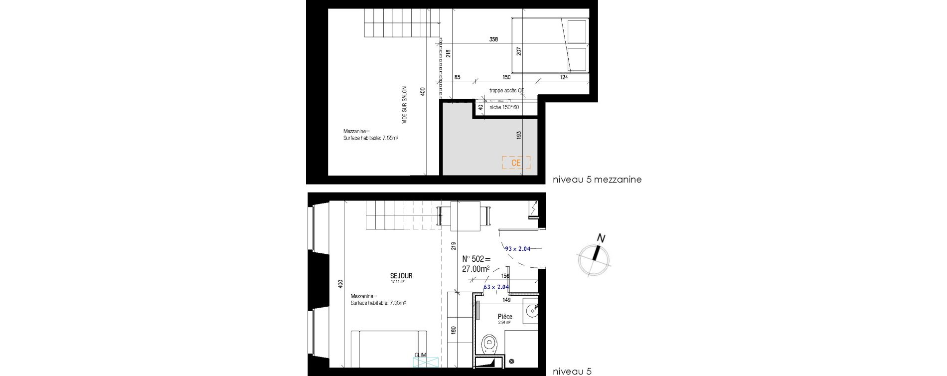Appartement T2 de 27,00 m2 &agrave; Nice Jean medecin