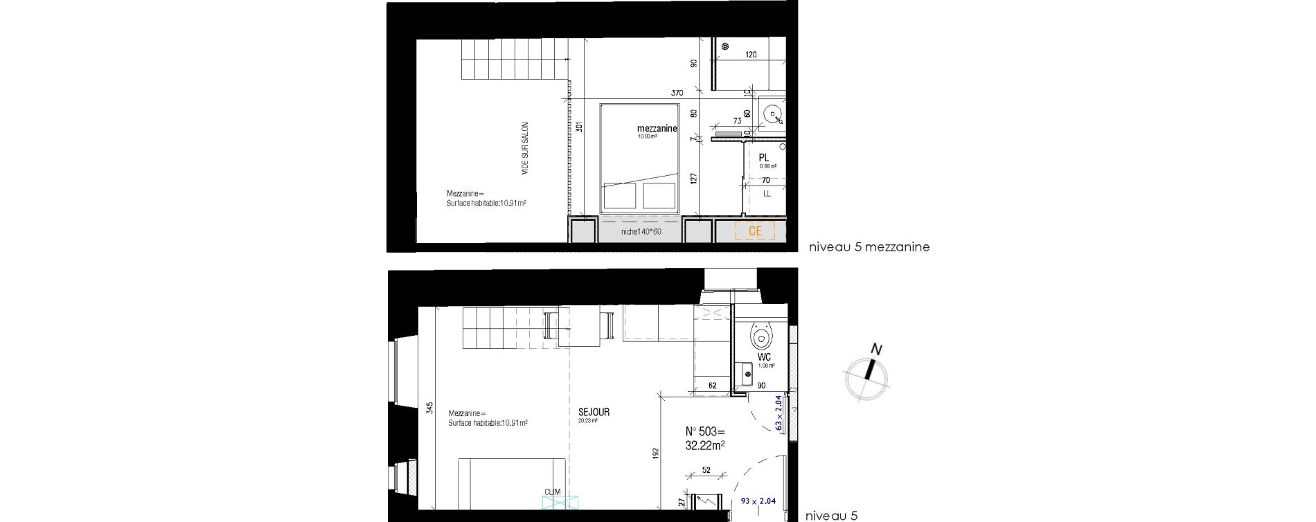 Appartement T2 de 32,22 m2 &agrave; Nice Jean medecin