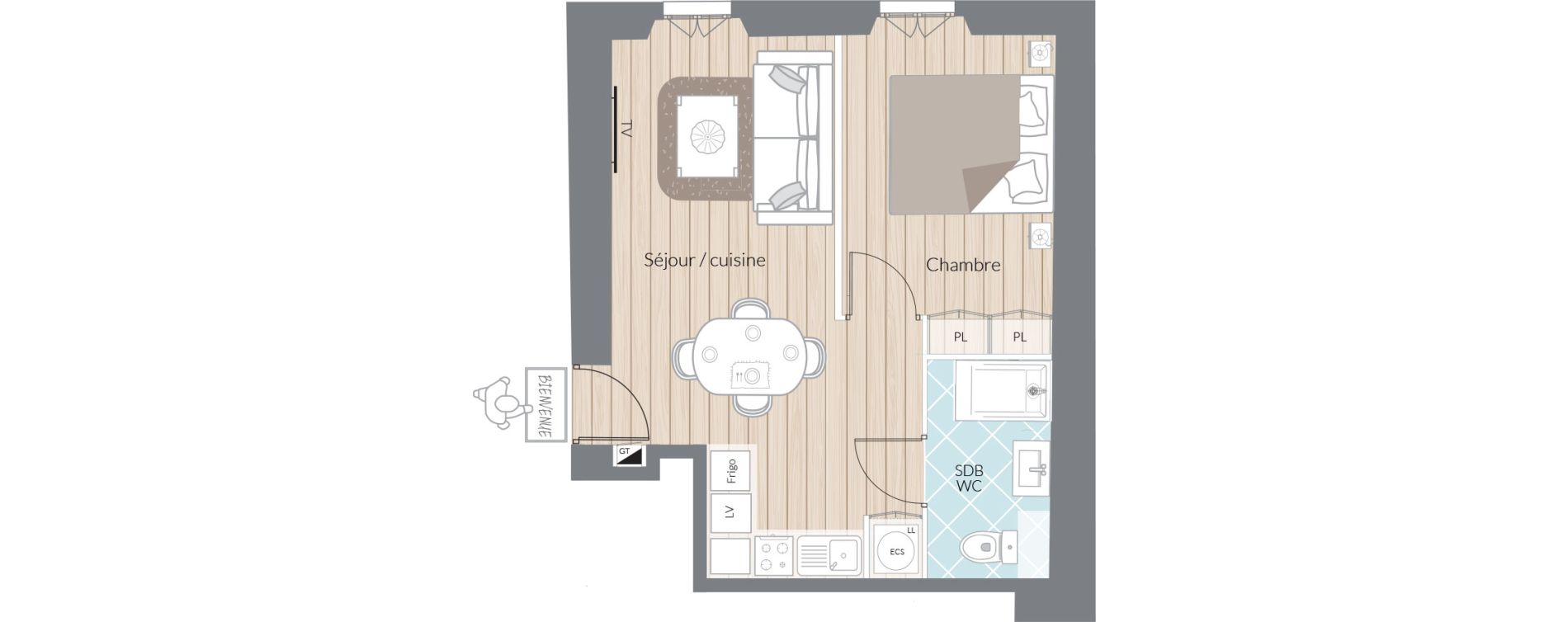 Appartement T2 de 35,22 m2 &agrave; Nice Thiers